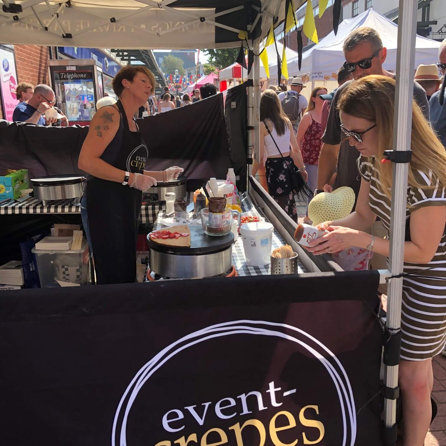 Guests Queueing up for crepes | Wedding Crepe Station Midlands